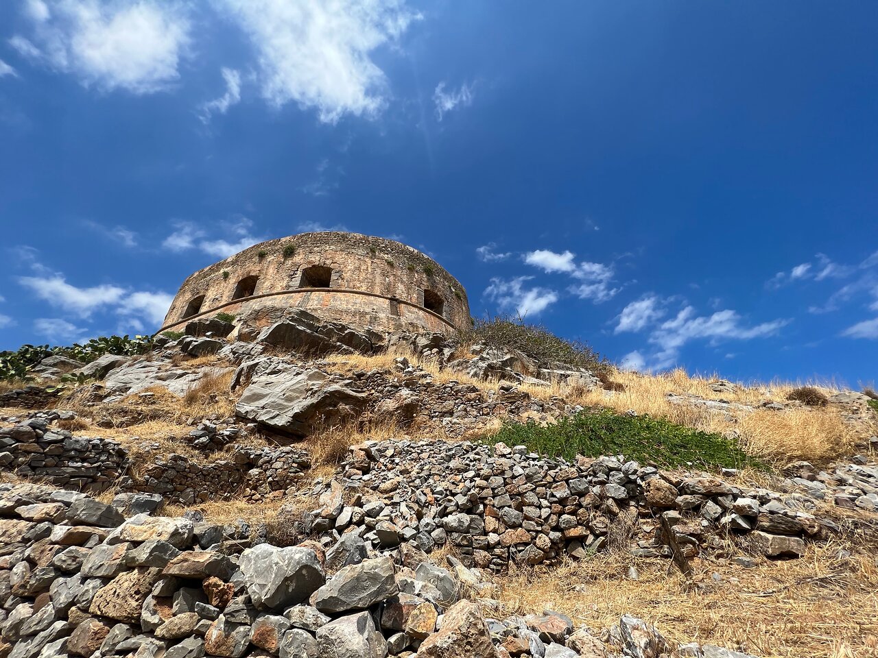 Historic buildings on Spinalonga island in Crete